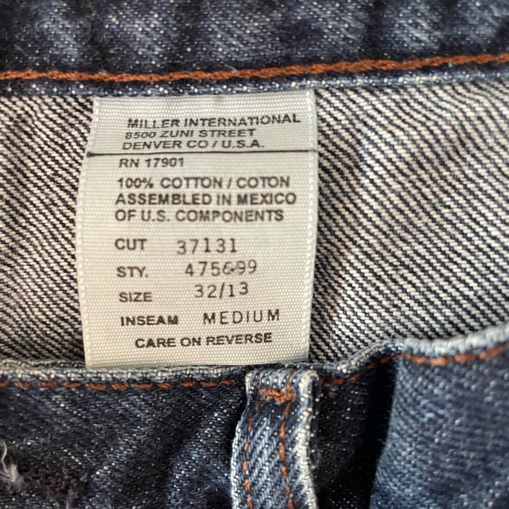 Rockies Vintage High Rise Straight Jeans Blue Dark Wash Denim 100% Cotton - Picture 7 of 7
